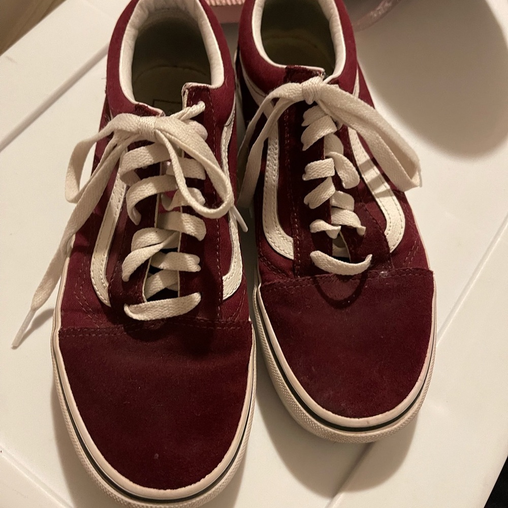 Red and White Sneakers VANS